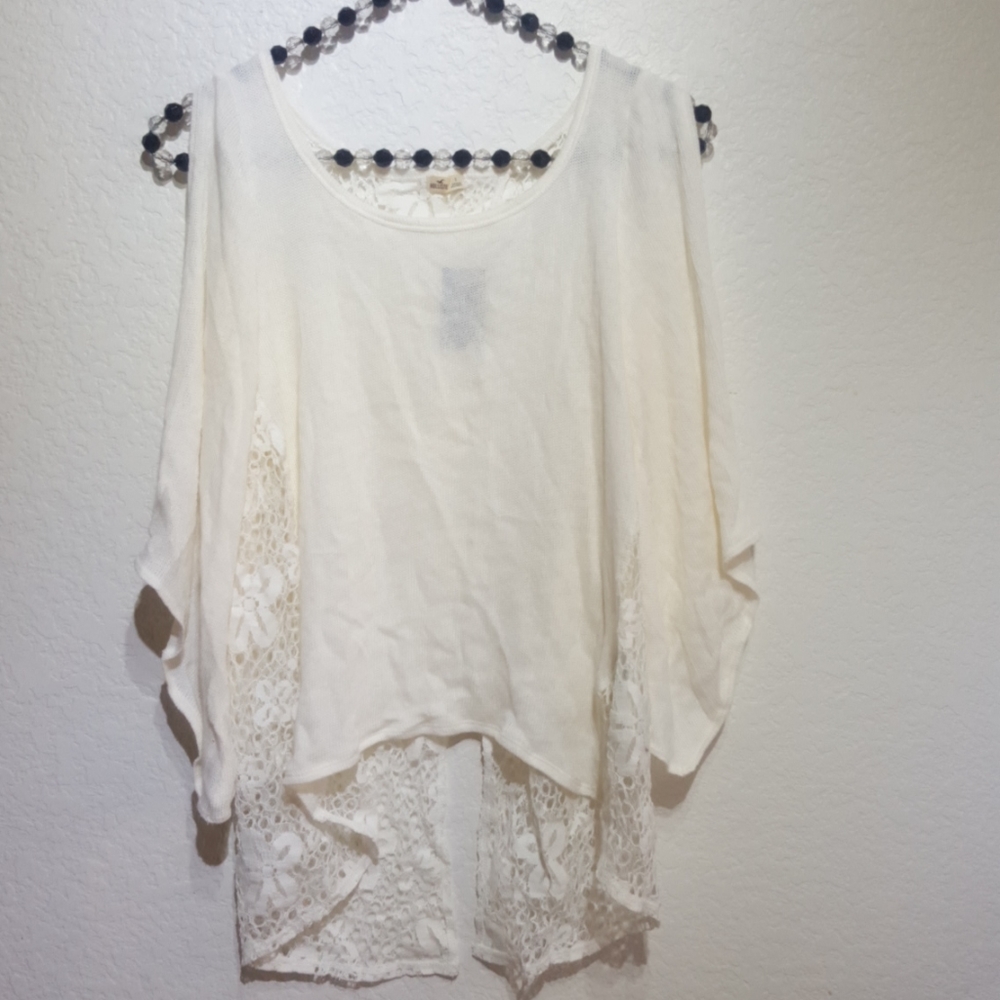 Hollister open back lace top small